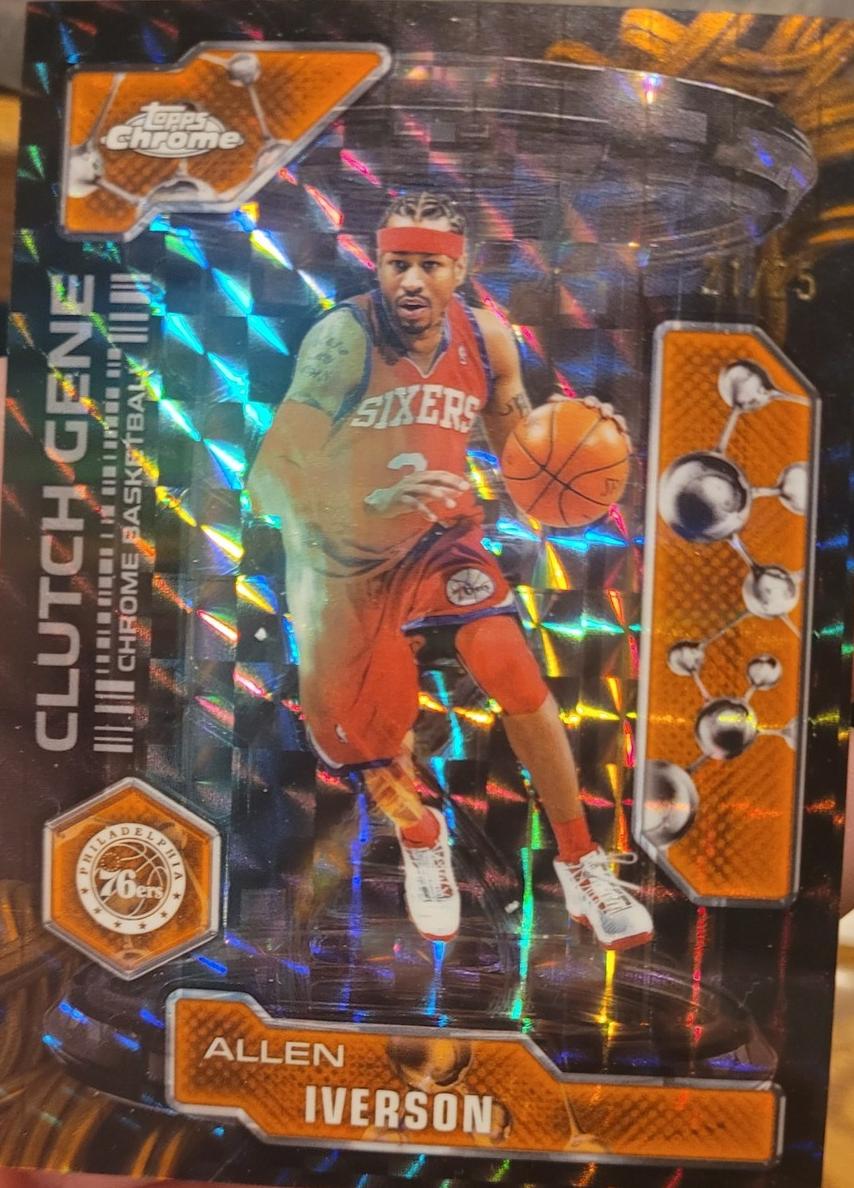 2025 Topps Chrome Basketball Geometric Orange Refractor Allen Iverson #CG-29 PSA 9