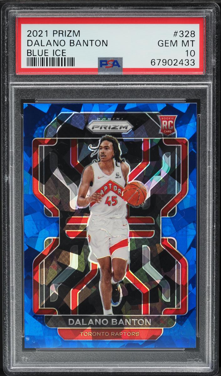 2021 Panini Prizm Basketball Blue Ice Dalano Banton #328 PSA 10