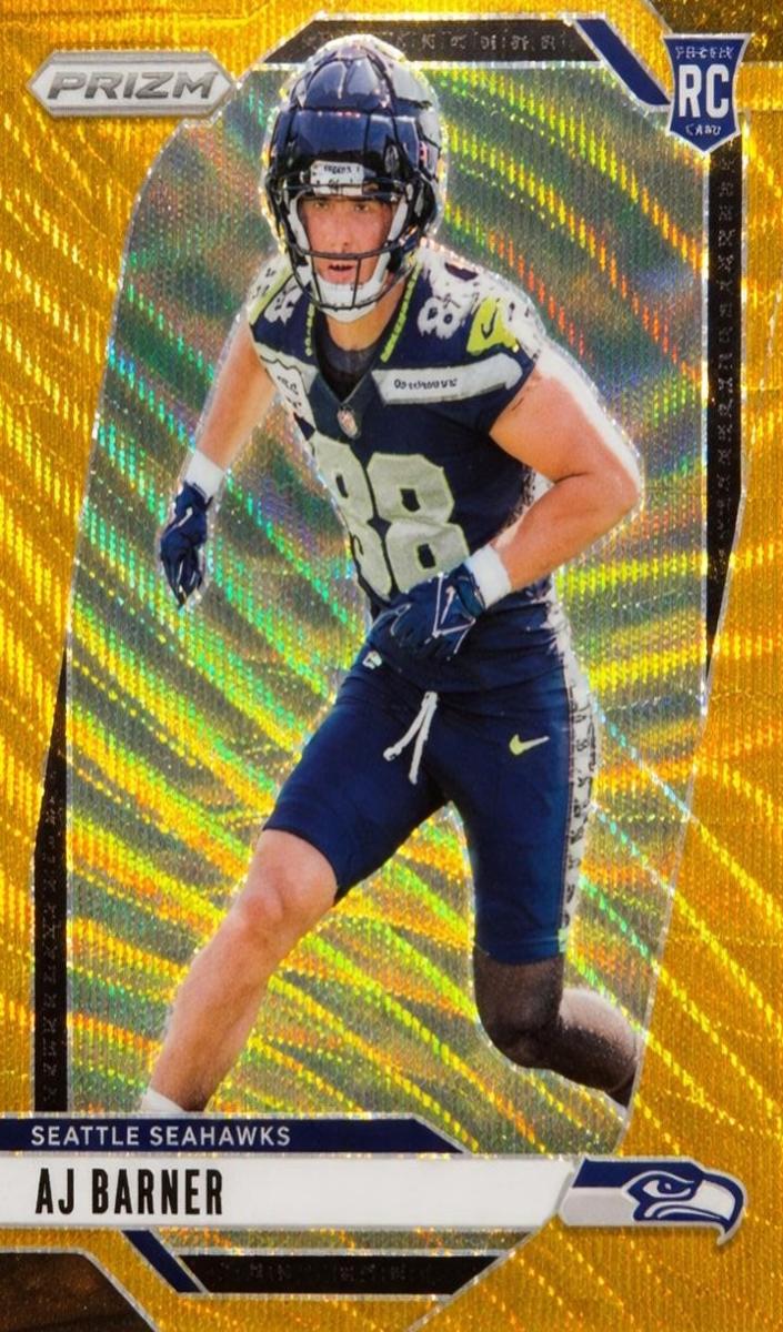 2024 Panini Prizm Football Gold Wave AJ Barner #304