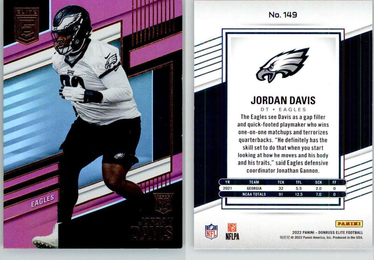 2022 Donruss Elite Football Pink Jordan Davis #149