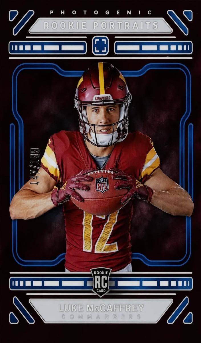 2024 Panini PhotoGenic Football Blue Luke McCaffrey #180