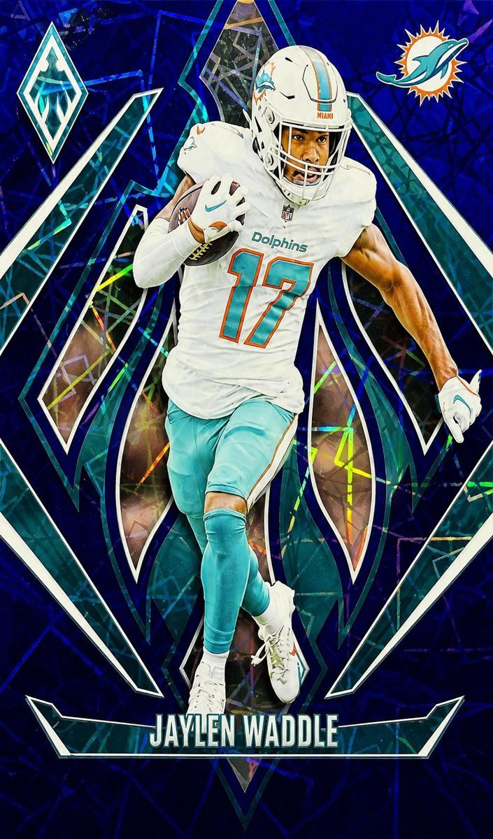 2024 Panini Phoenix Football Blue Lazer Jaylen Waddle #76