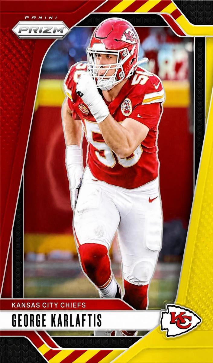 2024 Panini Prizm Football Red and Yellow George Karlaftis #142