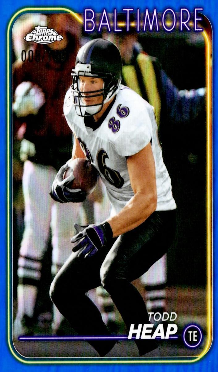 2024 Topps Chrome Football Blue Refractor Todd Heap #6