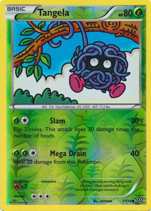 2016 Pokemon XY Steam Siege Reverse Holo Tangela #1
