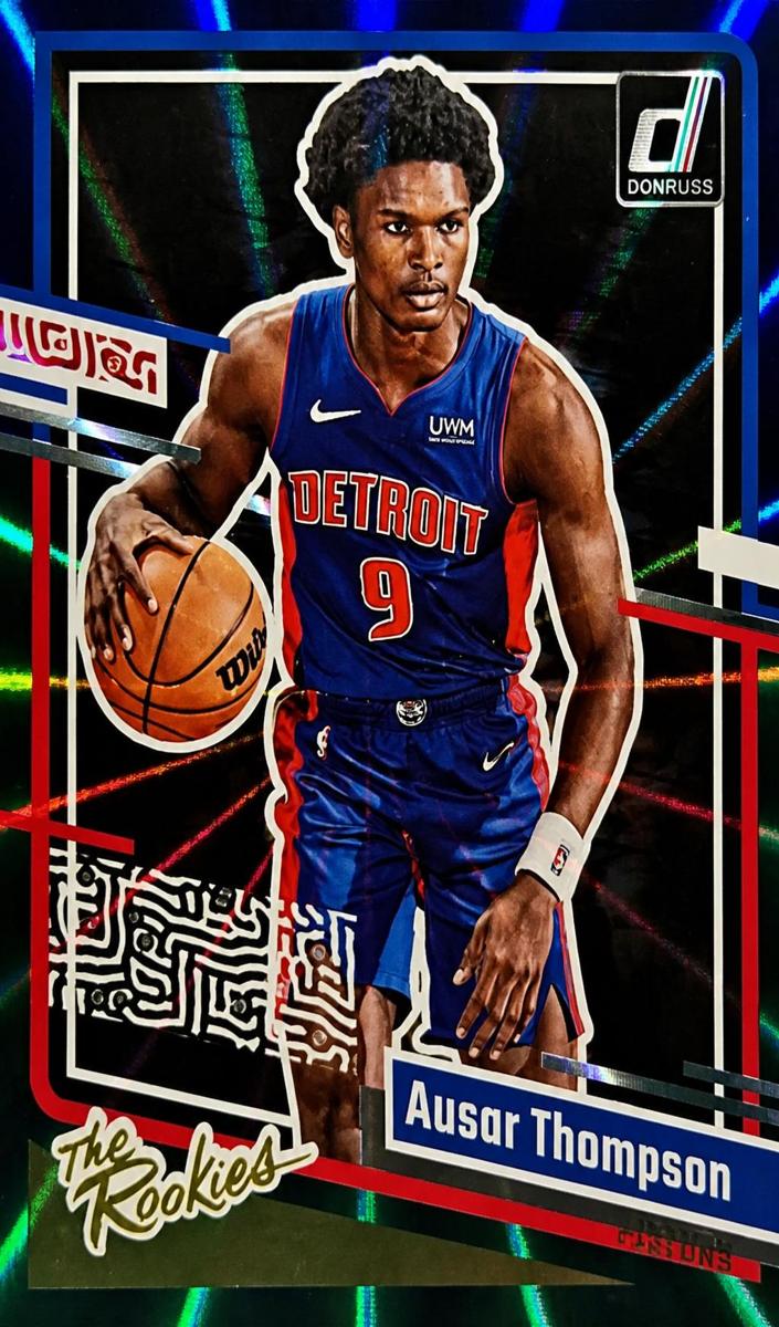 2023 Panini Donruss Basketball Holo Blue and Green Laser Ausar Thompson #5