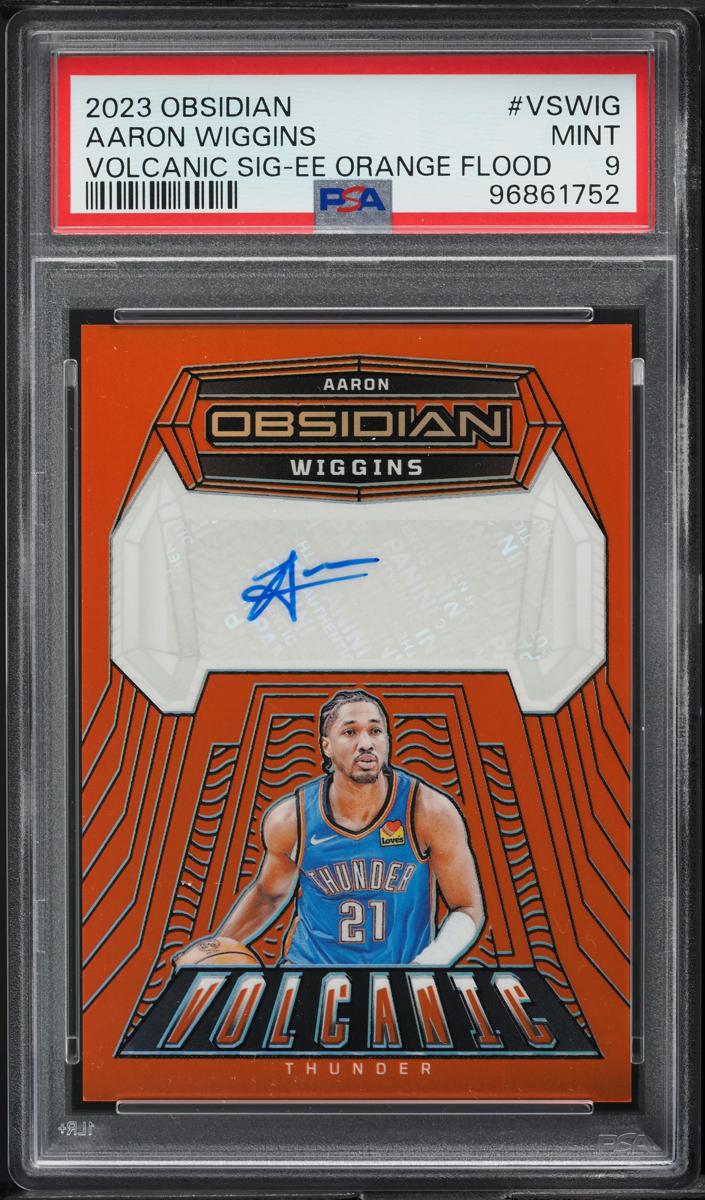 2023 Panini Obsidian Basketball Electric Etch Orange Flood Aaron Wiggins #VS-WIG