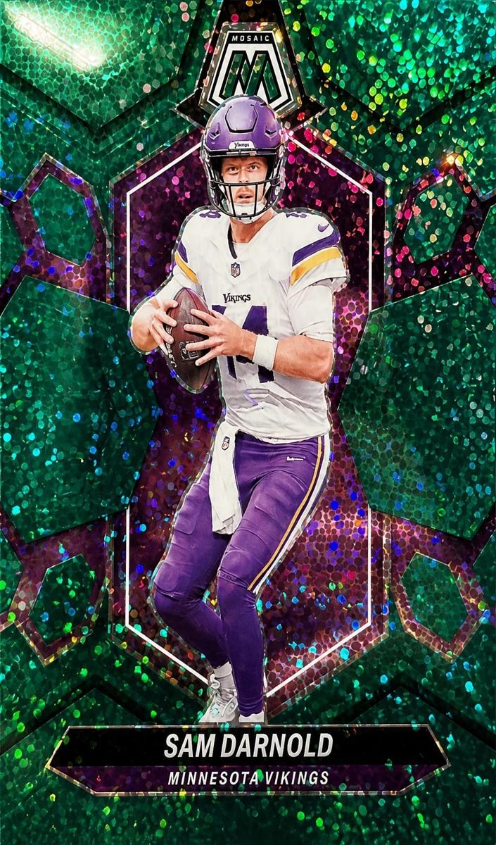 2024 Panini Mosaic Football Green Sparkle Sam Darnold #141
