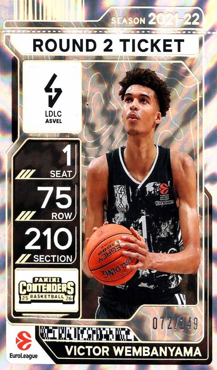 2025 Panini Contenders EuroLeague Basketball Round 2 Ticket Victor Wembanyama #93