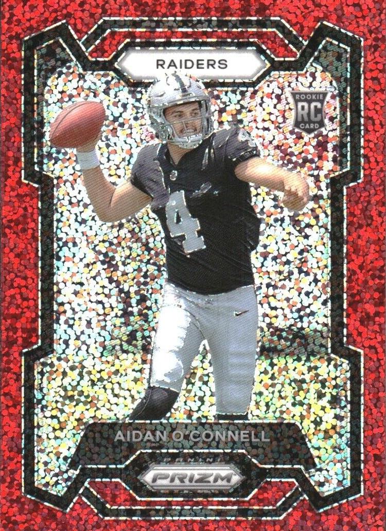 2023 Panini Prizm Football Red Sparkle Aidan O'Connell #360