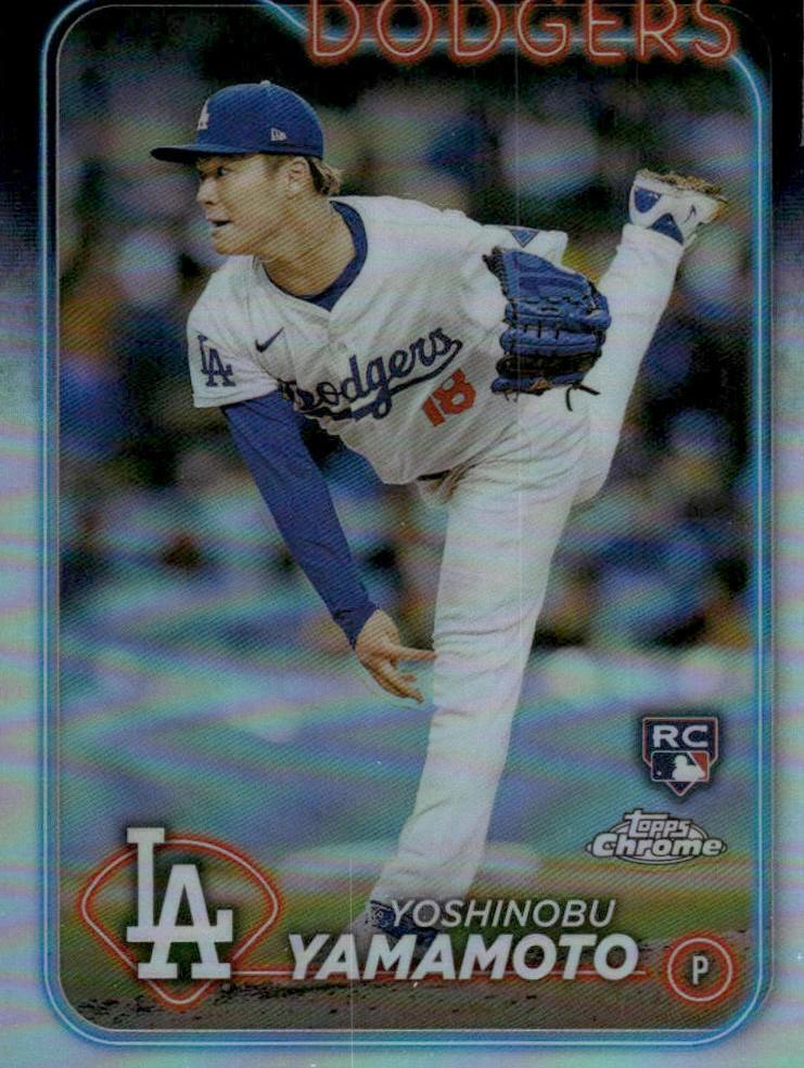 2024 Topps Chrome Baseball Refractor Yoshinobu Yamamoto #18 RAW Ungraded