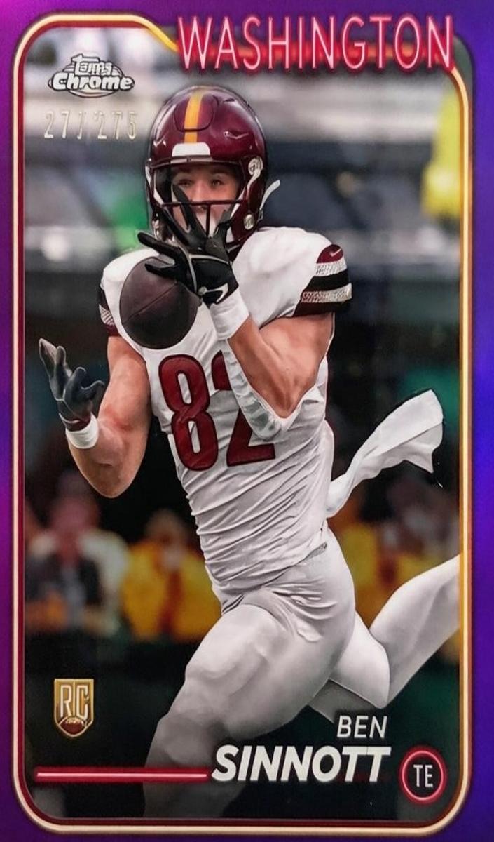 2024 Topps Chrome Football Purple Refractor Ben Sinnott #262
