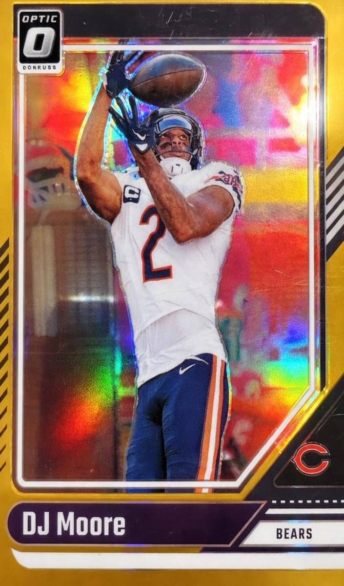 2024 Donruss Optic Football Gold DJ Moore #36 PSA 8