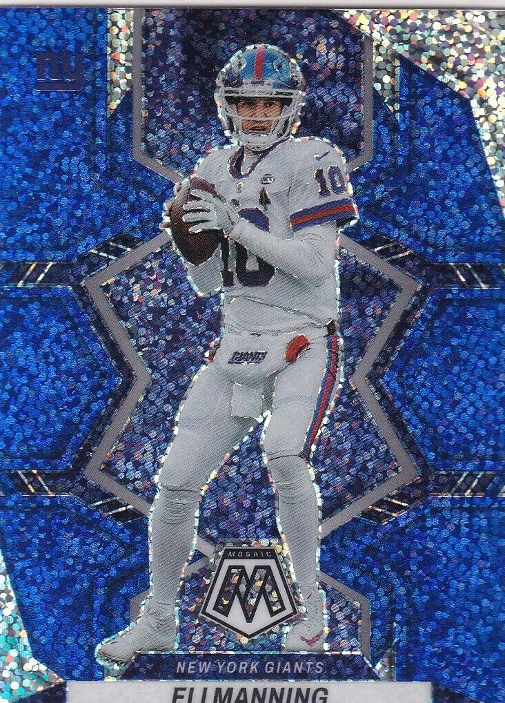 2022 Panini Mosaic Football Blue Sparkle Eli Manning #150