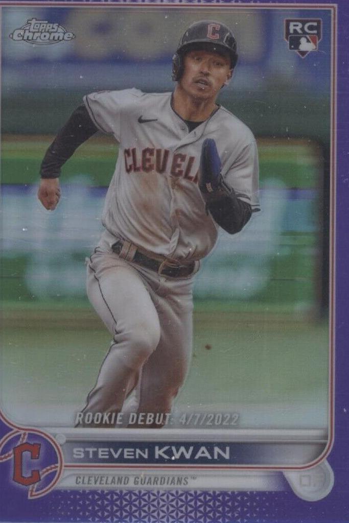 2022 Topps Chrome Update Baseball Purple Steven Kwan #USC178 PSA 9