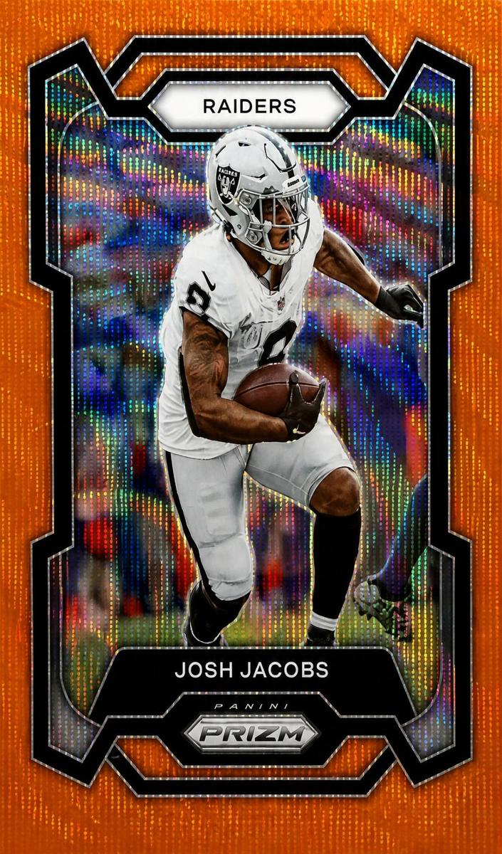 2023 Panini Prizm Football Orange Wave Josh Jacobs #178
