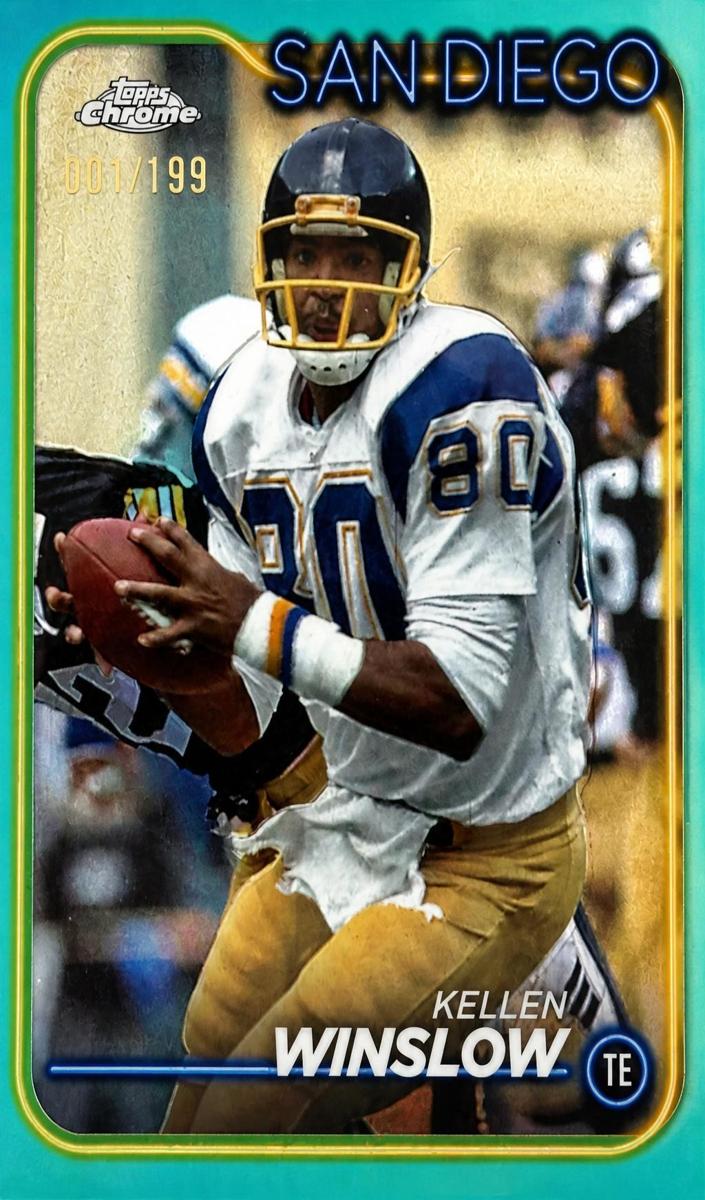 2024 Topps Chrome Football Aqua Refractor Kellen Winslow #175