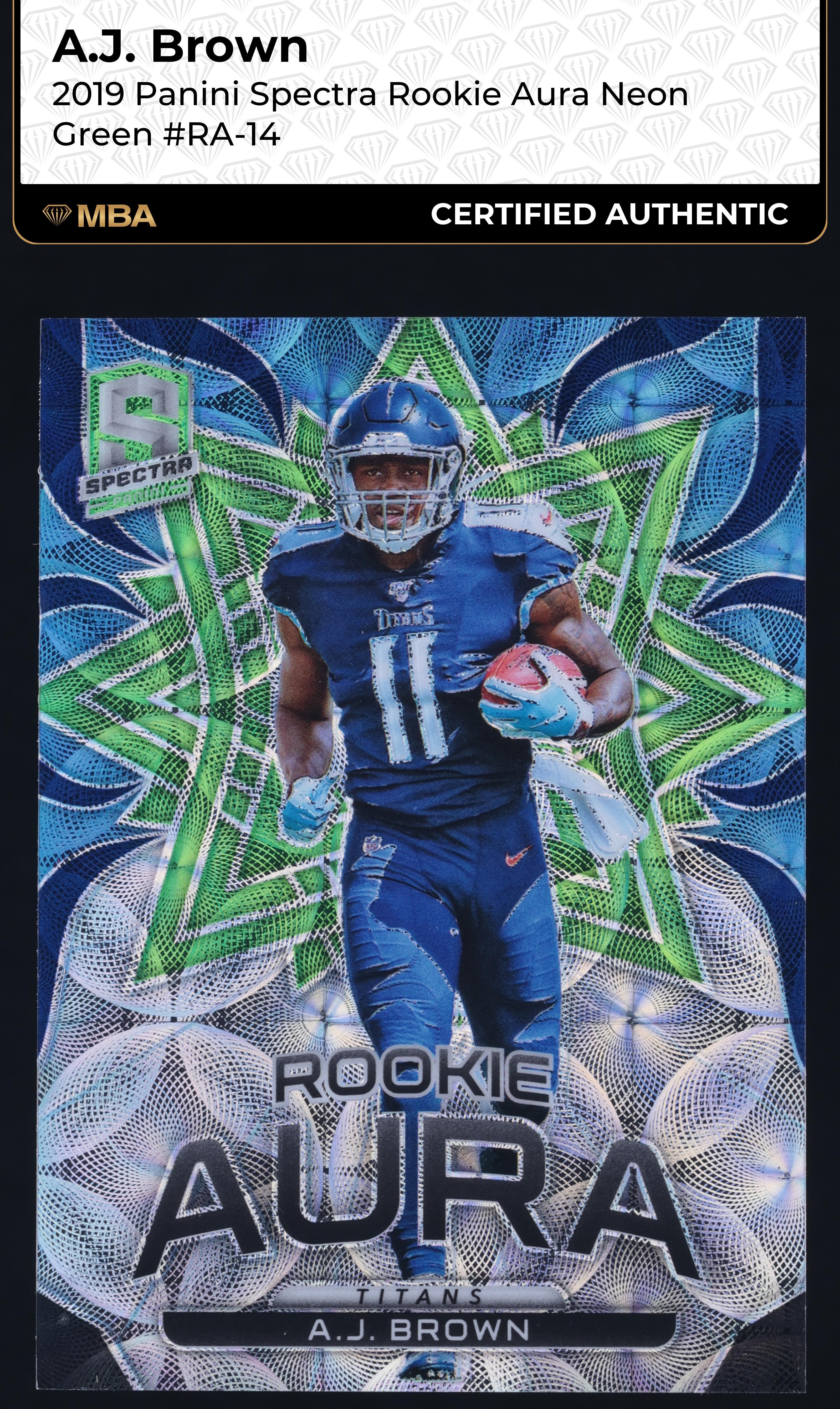 2019 Panini Spectra Football Neon Green A.J. Brown #RA-14