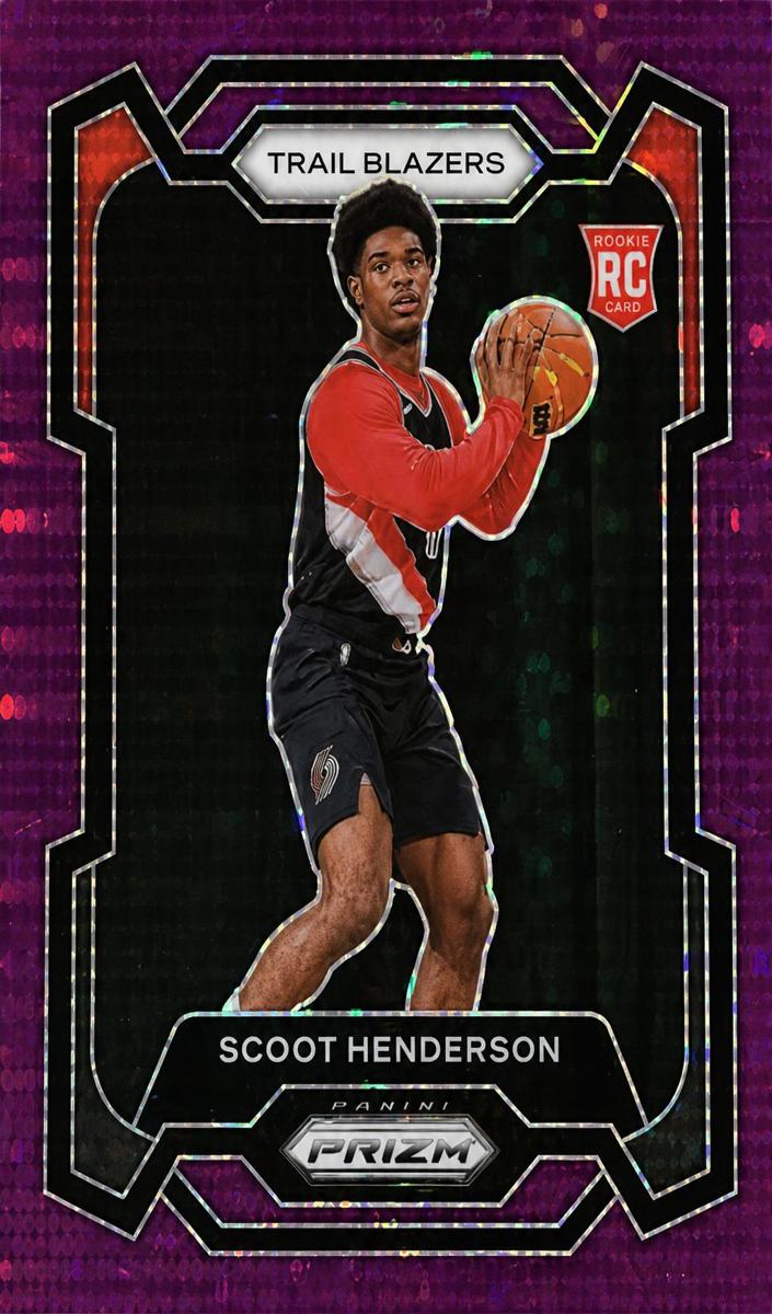 2023 Panini Prizm Basketball Purple Pulsar Scoot Henderson #141 PSA 9