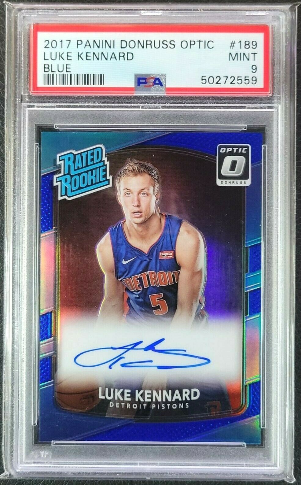 2017 Donruss Optic Basketball Blue Luke Kennard #189 PSA 9