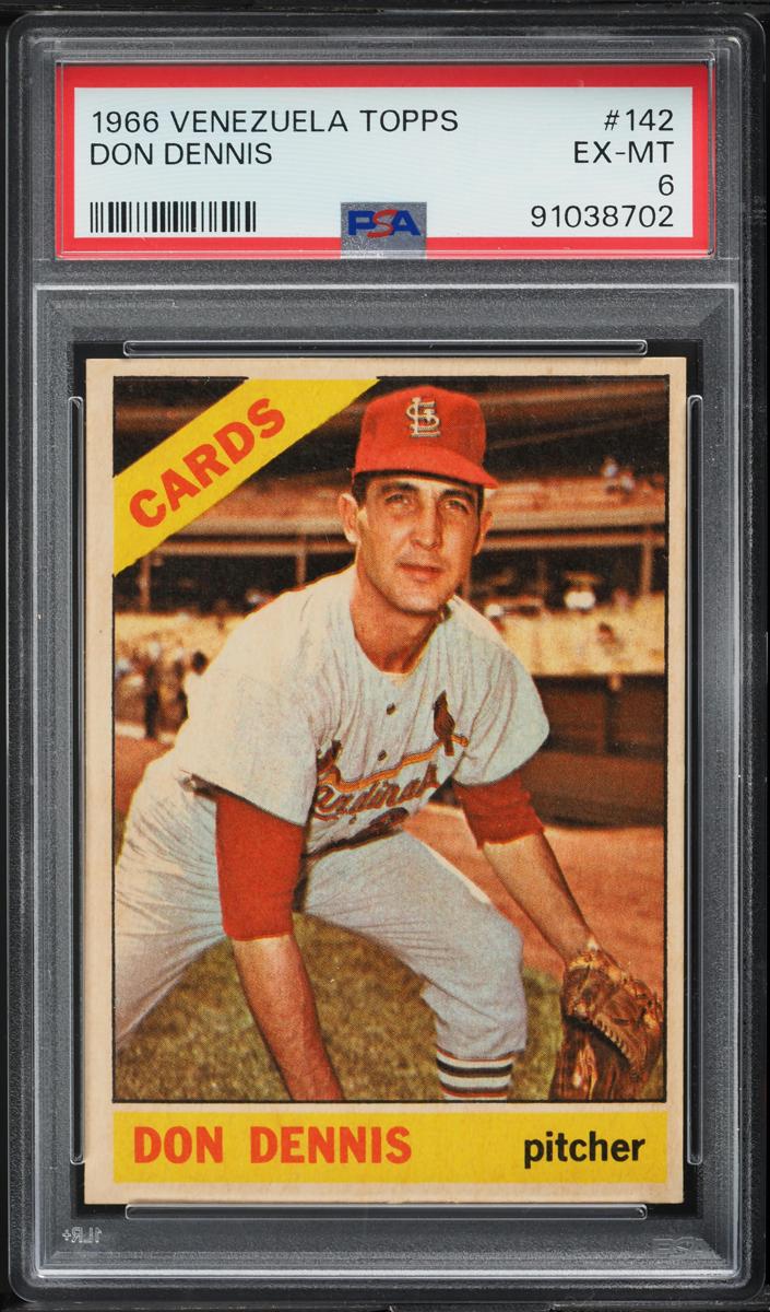1966 Topps Venezuelan Baseball Don Dennis #142