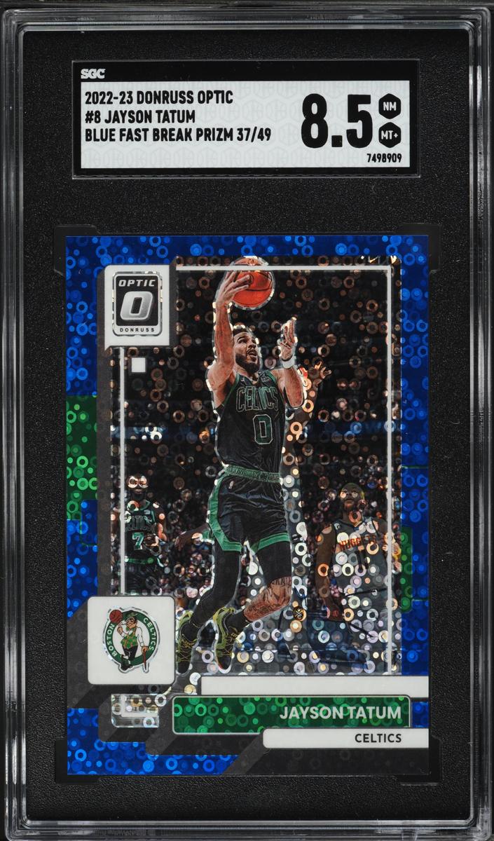 2022 Donruss Optic Basketball Fast Break Blue Jayson Tatum #8 SGC 8