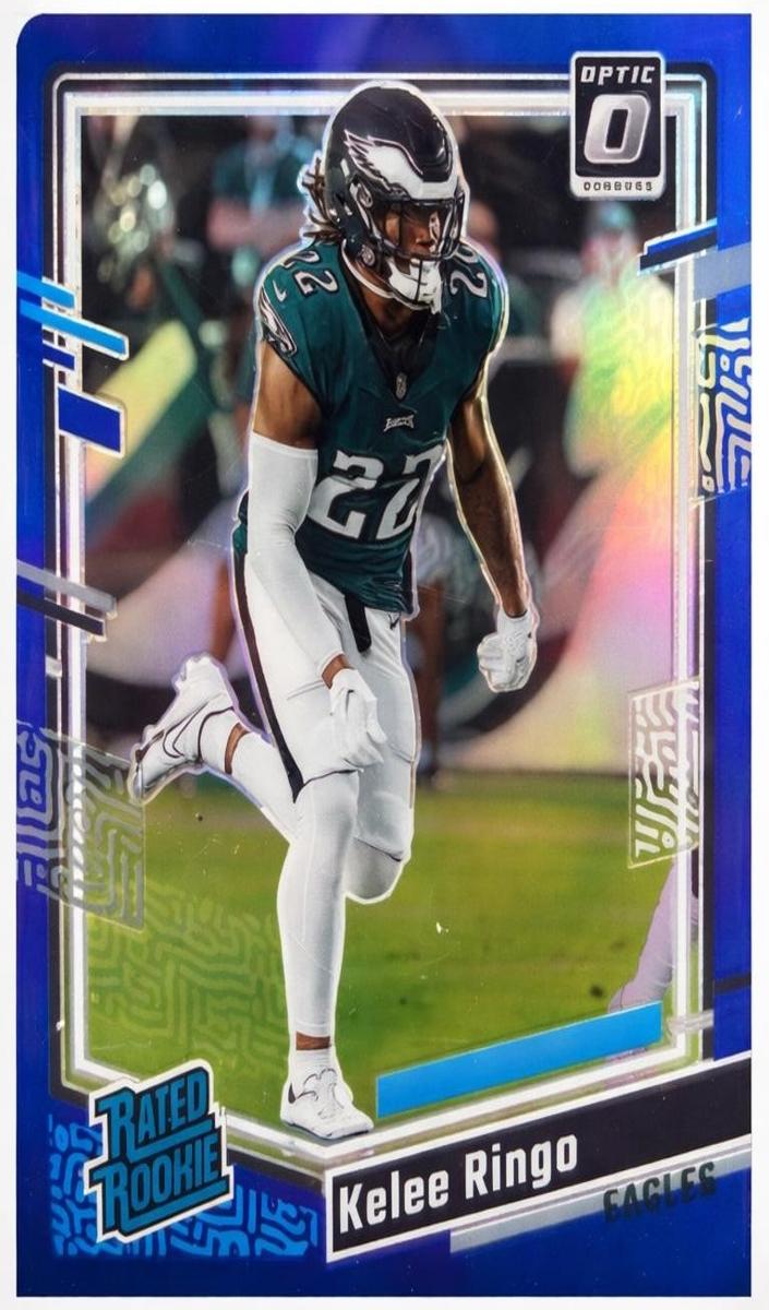 2023 Donruss Optic Football Blue Kelee Ringo #282 PSA 8.5