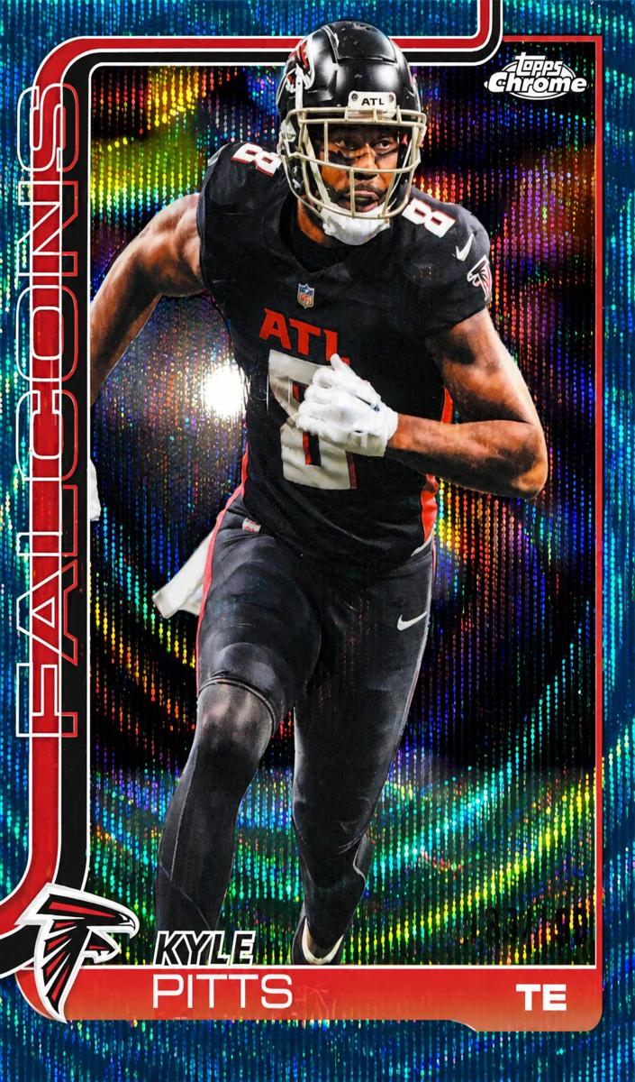 2025 Topps Chrome Football Aqua Wave Refractor Kyle Pitts #14