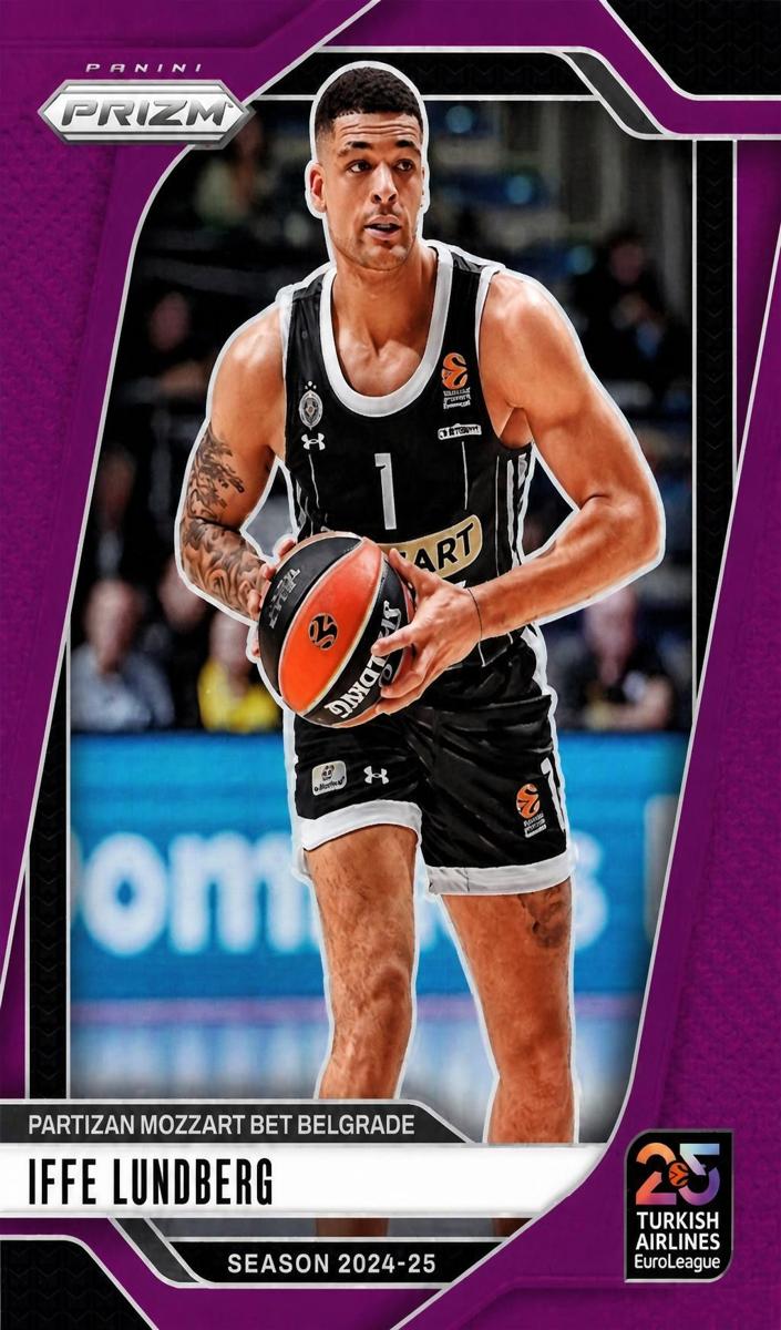 2024 Panini Prizm Turkish Airlines EuroLeague Basketball Purple Iffe Lundberg #66