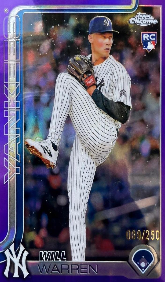 2025 Topps Chrome Baseball Purple Refractor Will Warren #81