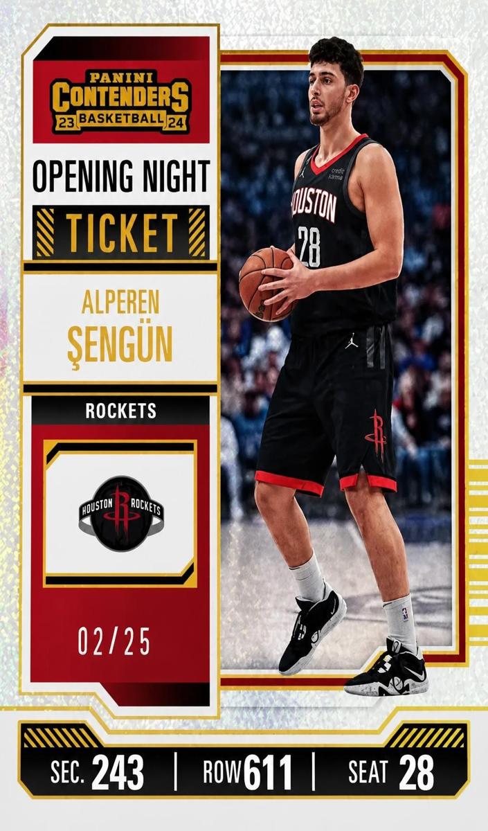 2023 Panini Contenders Basketball Opening Night Ticket FOTL Alperen Sengun #36