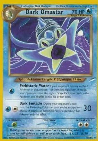 2002 Pokemon Neo Destiny Dark Omastar #19