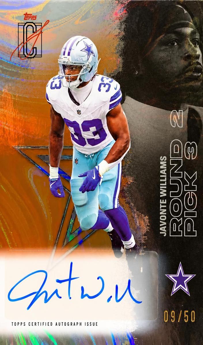 2025 Topps Signature Class Football Orange Lava Javonte Williams #60