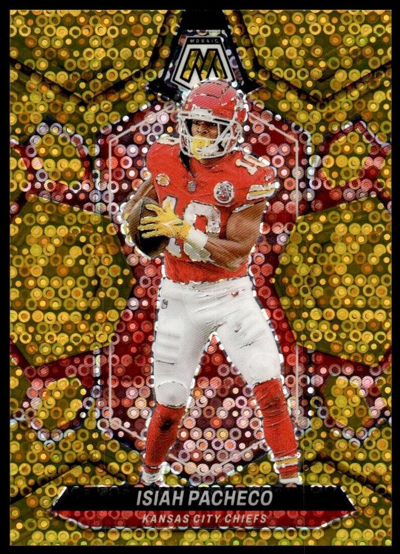 2024 Panini Mosaic Football No Huddle Gold Isiah Pacheco #107