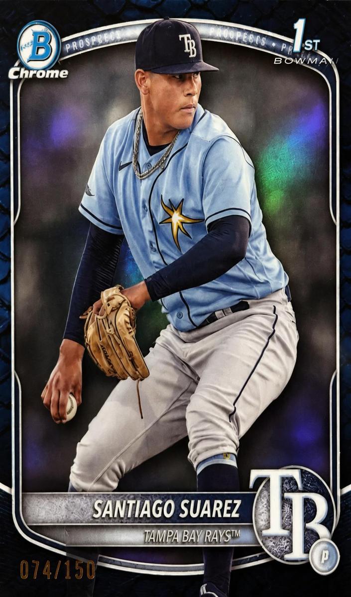 2025 Bowman Chrome Prospects Baseball Reptilian Blue Santiago Suarez #BCP-142