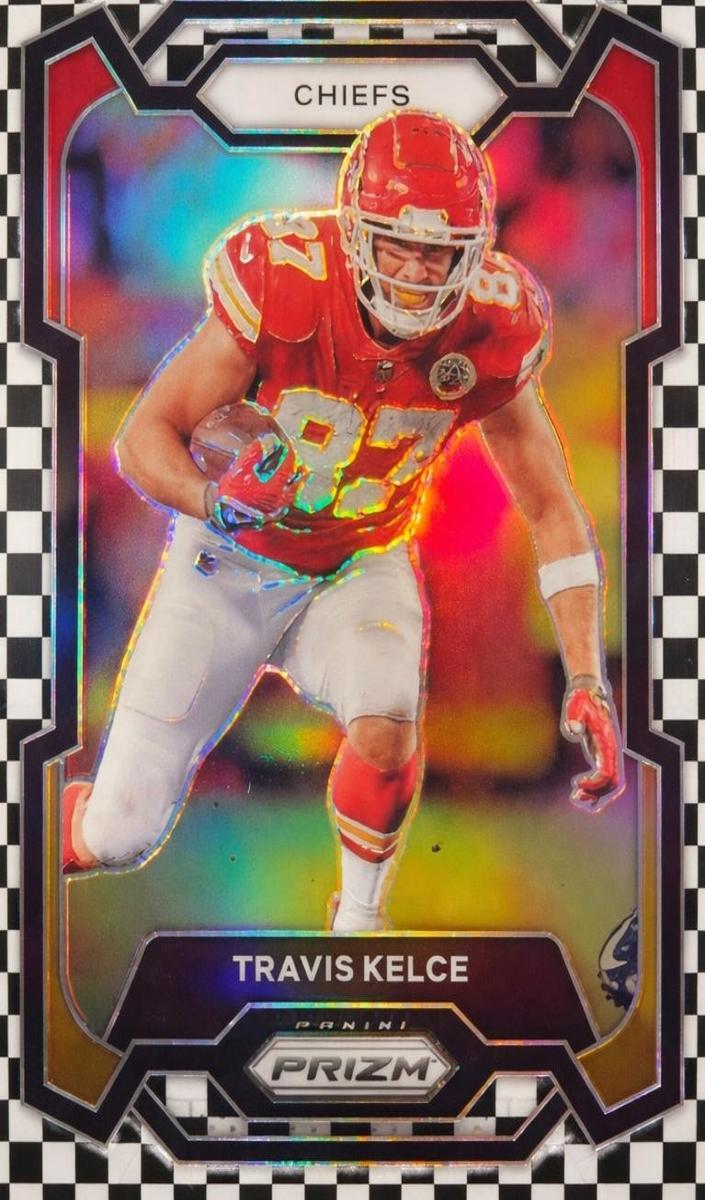 2023 Panini Prizm Football Black and White Checker Travis Kelce #151