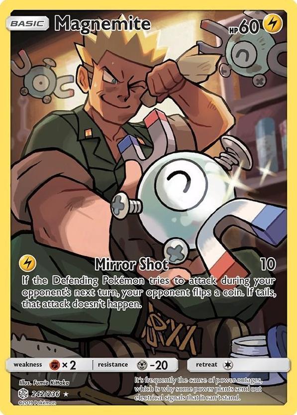 2019 Pokemon Sun & Moon Cosmic Eclipse Magnemite #242