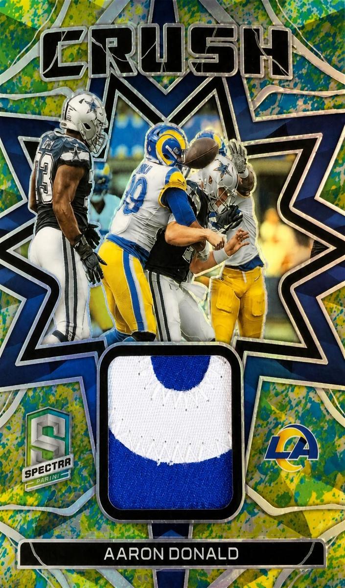 2023 Panini Spectra Football Neon Splatter Aaron Donald #CRU-ADO