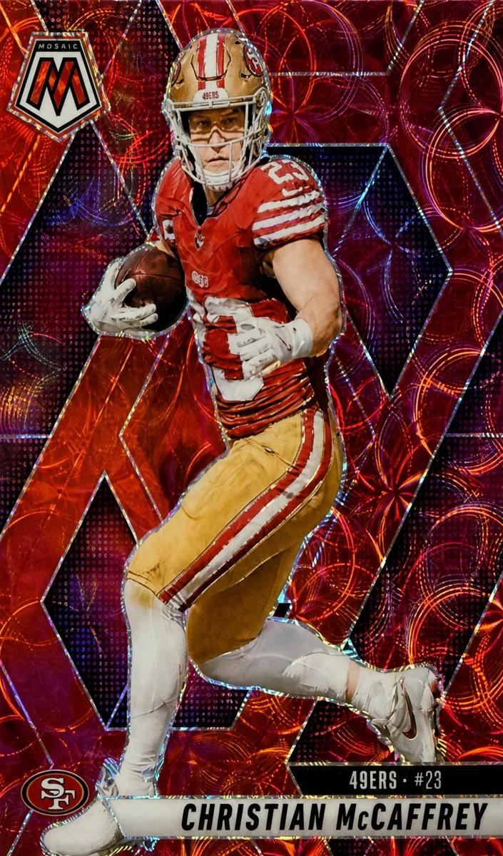 2025 Panini Mosaic Football Red Scope Christian McCaffrey #179