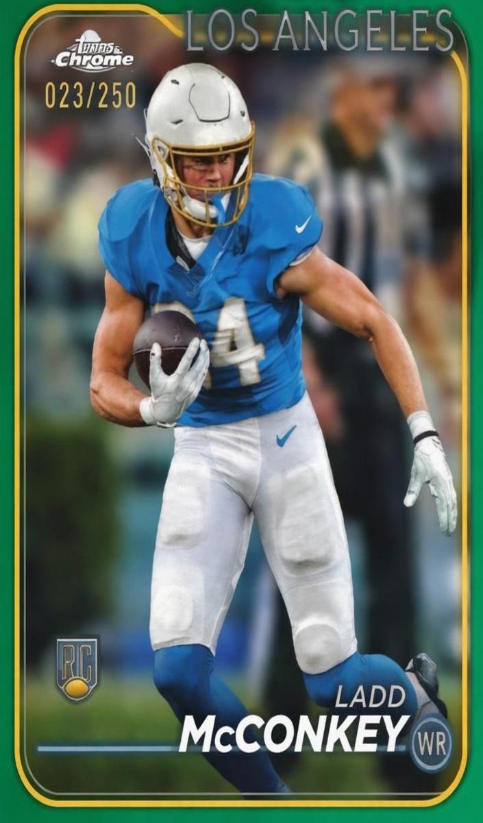 2024 Topps Chrome Football Teal Refractor Ladd McConkey #212