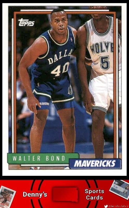 1992 Topps Basketball Walter Bond #339
