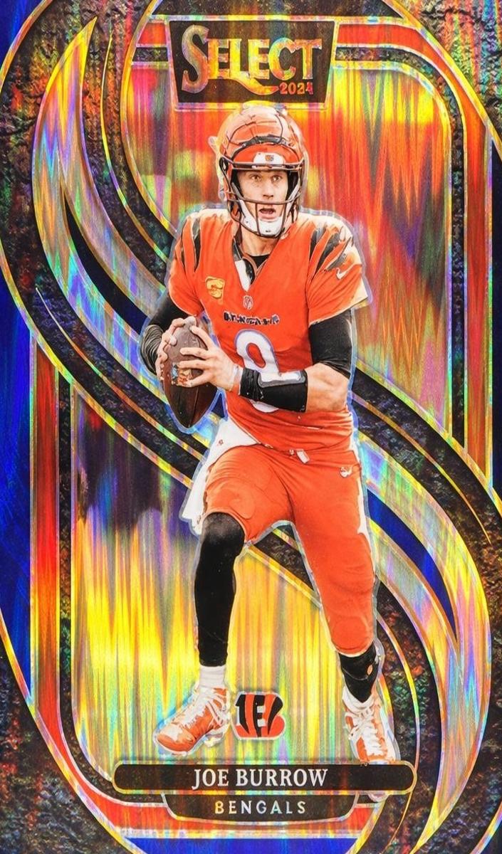 2024 Panini Select Football Black and Blue Shock Joe Burrow #127
