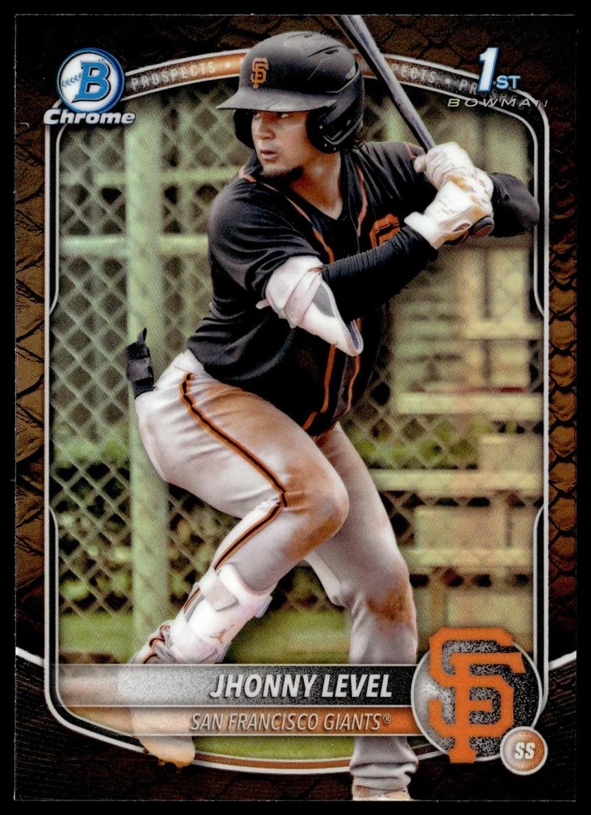 2025 Bowman Chrome Prospects Baseball Reptilian Refractor Jhonny Level #BCP-147 PSA 9
