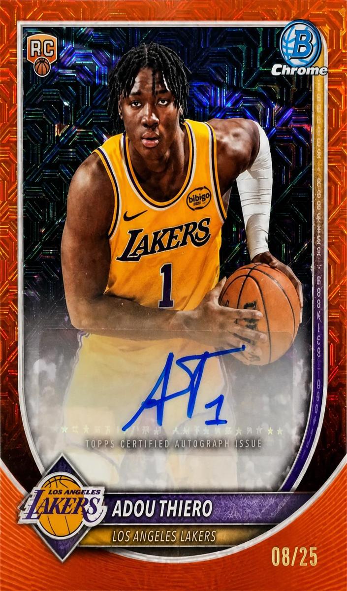 2025 Bowman Mega Box Basketball Orange Mojo Refractor Adou Thiero #BCA-AT