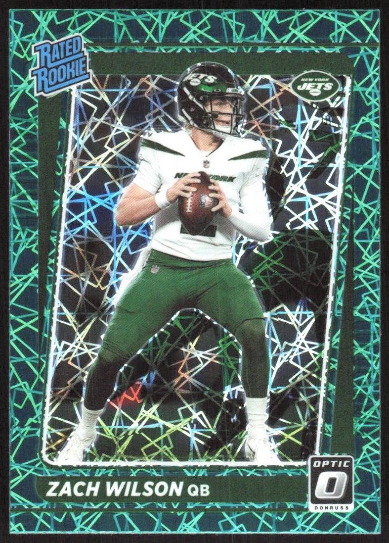 2021 Donruss Optic Football Teal Velocity Zach Wilson #202 PSA 8.5
