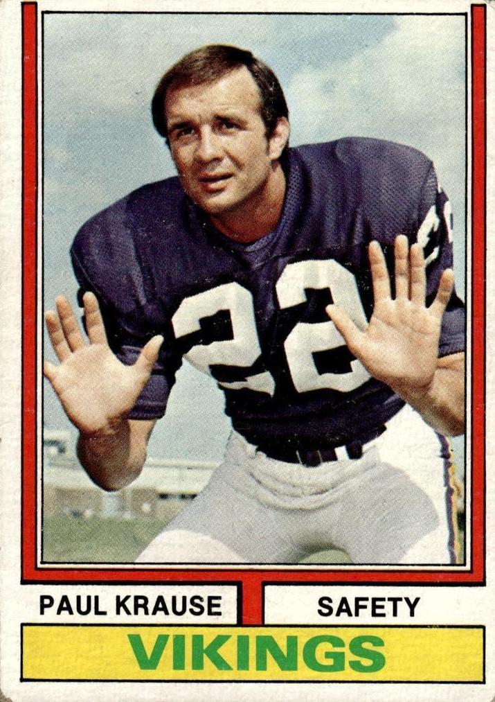 1974 Topps Football Paul Krause #82 PSA 8