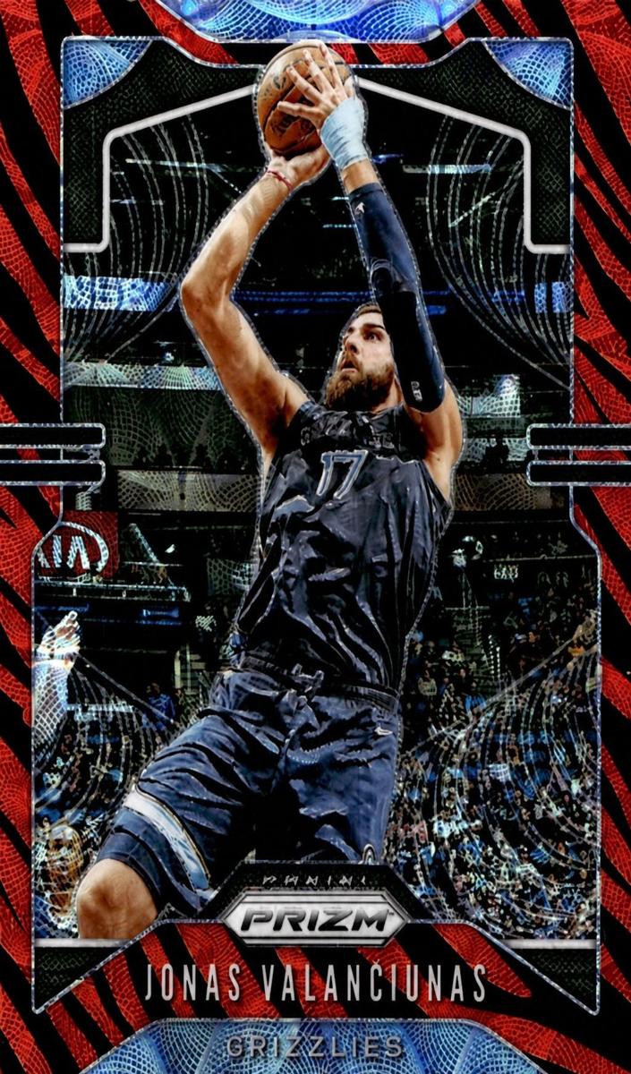 2019 Panini Prizm Basketball Choice Tiger Stripe Jonas Valanciunas #229 PSA 10