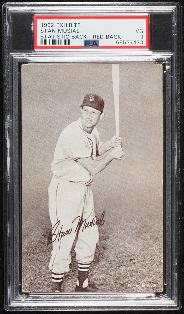 1962 Exhibits Statistic Back Baseball Red Back Stan Musial #NNO PSA 4.5