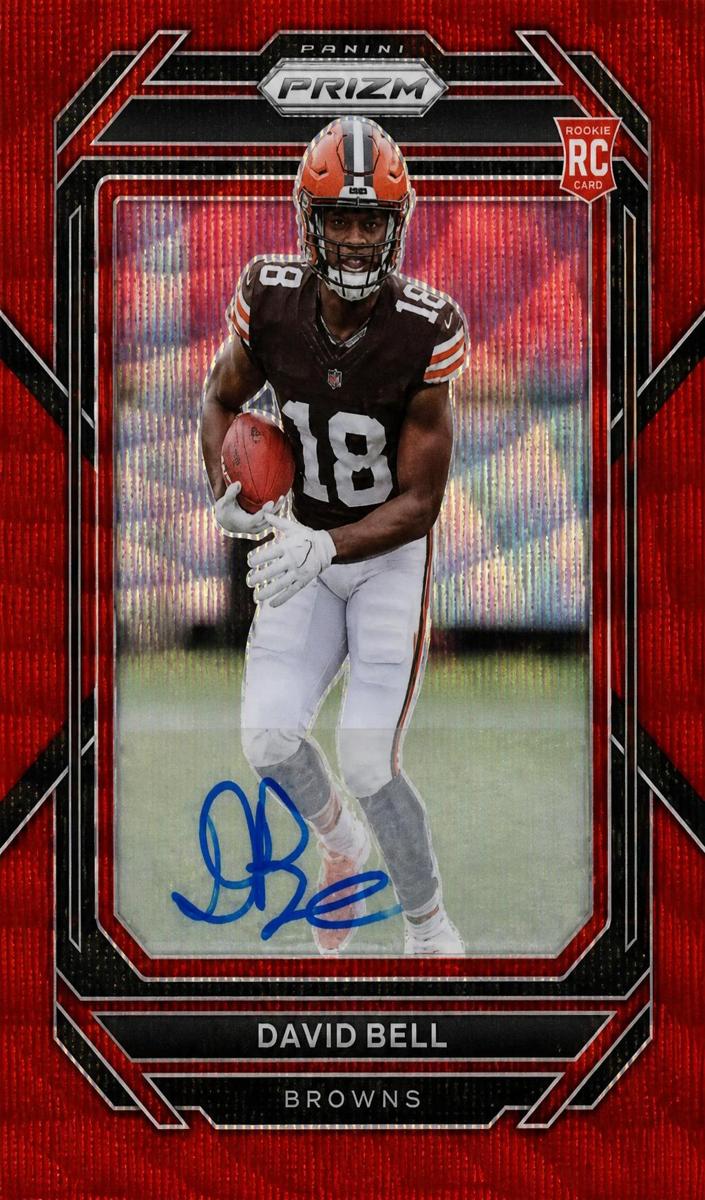 2022 Panini Prizm Football Red Wave David Bell #334 PSA 10