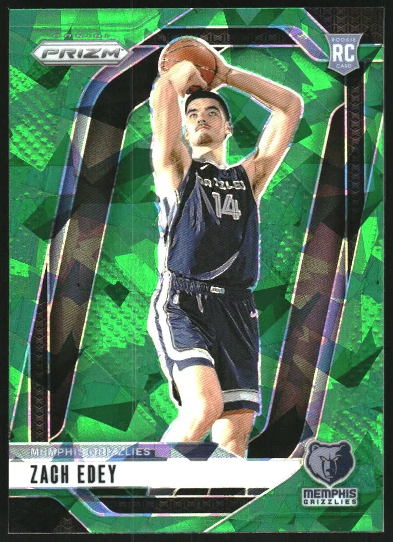 2024 Panini Prizm Basketball Green Ice Zach Edey #249 PSA 9